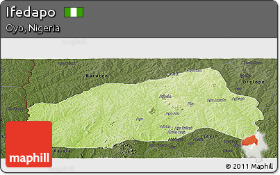 Physical Panoramic Map of Ifedapo, darken