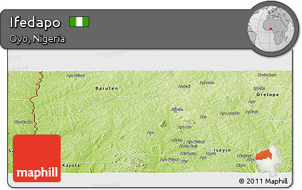 Physical Panoramic Map of Ifedapo