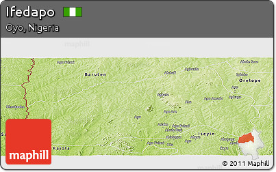 Physical Panoramic Map of Ifedapo