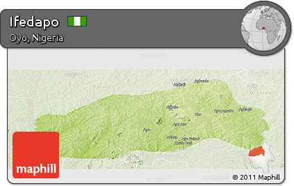 Physical Panoramic Map of Ifedapo, lighten