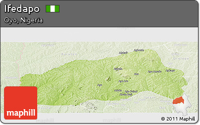 Physical Panoramic Map of Ifedapo, lighten