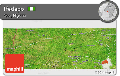 Satellite Panoramic Map of Ifedapo