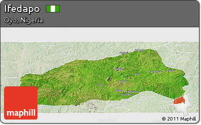 Satellite Panoramic Map of Ifedapo, lighten