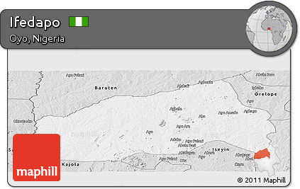 Silver Style Panoramic Map of Ifedapo