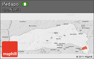 Silver Style Panoramic Map of Ifedapo