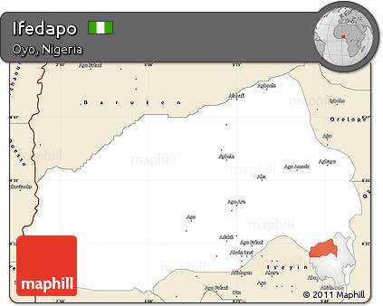 Classic Style Simple Map of Ifedapo