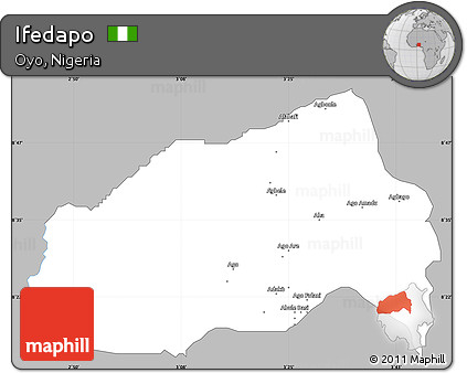 Gray Simple Map of Ifedapo, single color outside