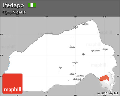 Gray Simple Map of Ifedapo, single color outside