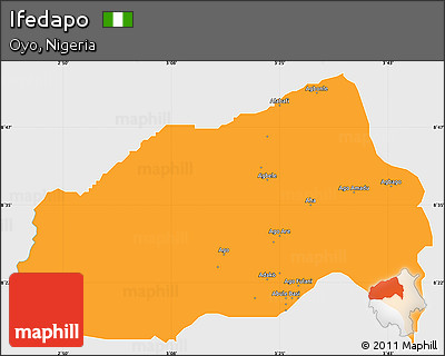 Political Simple Map of Ifedapo, single color outside
