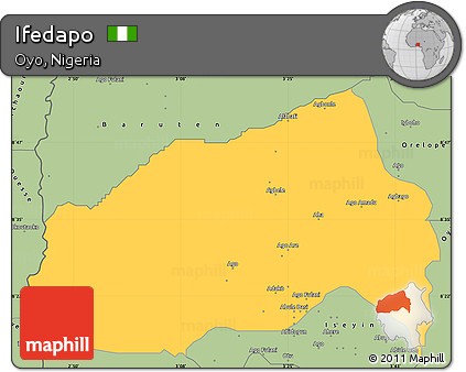Savanna Style Simple Map of Ifedapo