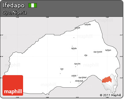 Silver Style Simple Map of Ifedapo, cropped outside