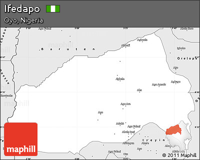 Silver Style Simple Map of Ifedapo
