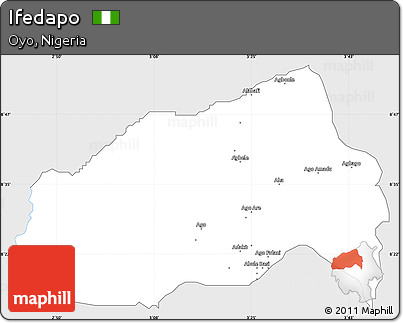 Silver Style Simple Map of Ifedapo, single color outside