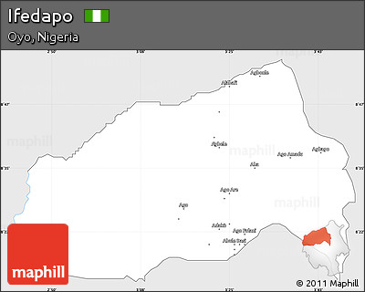 Silver Style Simple Map of Ifedapo, single color outside