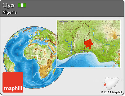 Physical Location Map of Oyo