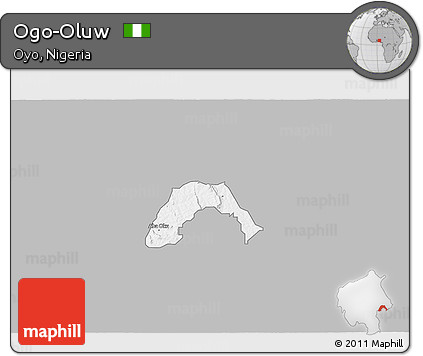 Gray 3D Map of Ogo-Oluw, single color outside
