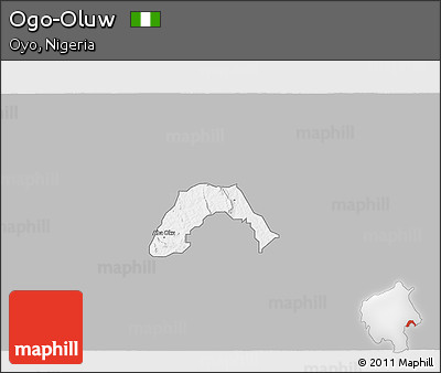 Gray 3D Map of Ogo-Oluw, single color outside