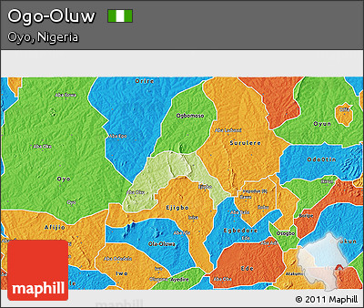 Physical 3D Map of Ogo-Oluw, political outside