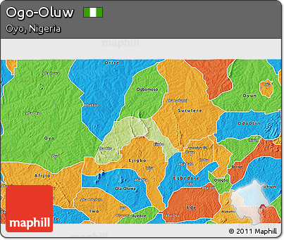 Physical 3D Map of Ogo-Oluw, political outside