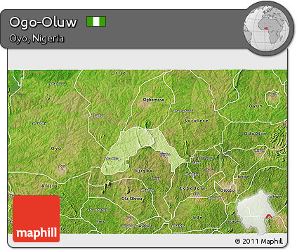 Physical 3D Map of Ogo-Oluw, satellite outside
