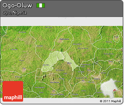 Physical 3D Map of Ogo-Oluw, satellite outside