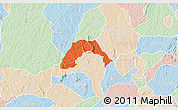 Political 3D Map of Ogo-Oluw, lighten