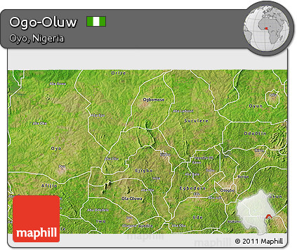 Satellite 3D Map of Ogo-Oluw