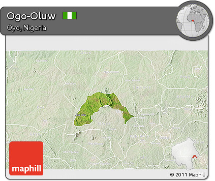 Satellite 3D Map of Ogo-Oluw, lighten