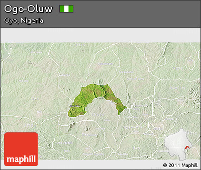 Satellite 3D Map of Ogo-Oluw, lighten