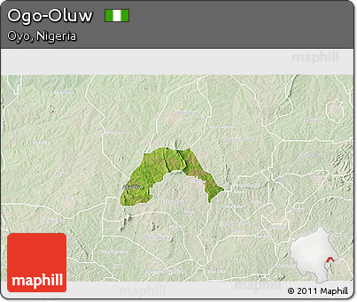 Satellite 3D Map of Ogo-Oluw, lighten