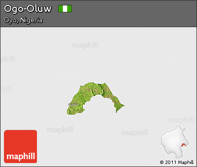 Satellite 3D Map of Ogo-Oluw, single color outside