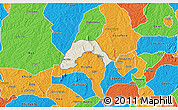 Shaded Relief 3D Map of Ogo-Oluw, political outside