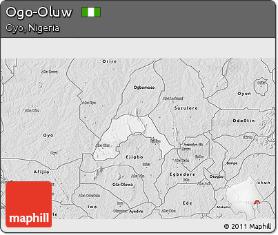 Silver Style 3D Map of Ogo-Oluw