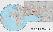 Gray Location Map of Ogo-Oluw, within the entire country