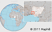 Gray Location Map of Ogo-Oluw, highlighted country, within the entire country