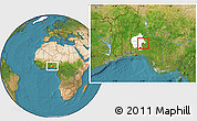 Satellite Location Map of Ogo-Oluw, highlighted parent region