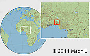 Savanna Style Location Map of Ogo-Oluw, within the entire country