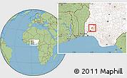 Savanna Style Location Map of Ogo-Oluw, highlighted country