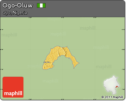 Savanna Style Map of Ogo-Oluw, single color outside
