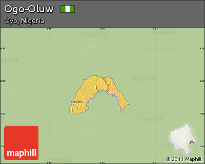 Savanna Style Map of Ogo-Oluw, single color outside
