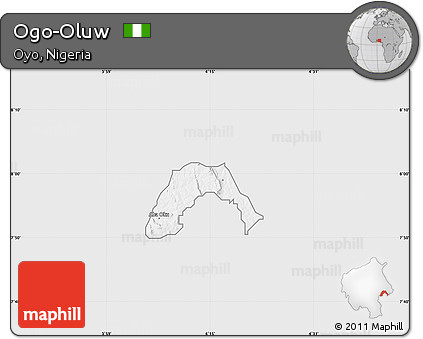 Silver Style Map of Ogo-Oluw, single color outside
