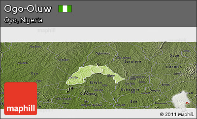 Physical Panoramic Map of Ogo-Oluw, darken