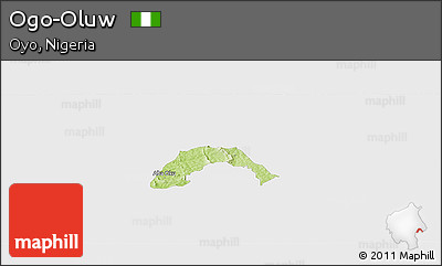 Physical Panoramic Map of Ogo-Oluw, single color outside
