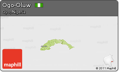 Physical Panoramic Map of Ogo-Oluw, single color outside