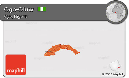 Political Panoramic Map of Ogo-Oluw, cropped outside