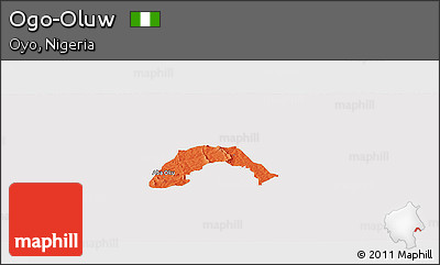 Political Panoramic Map of Ogo-Oluw, cropped outside