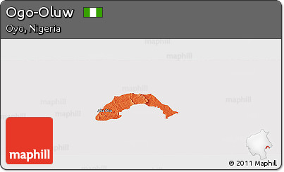 Political Panoramic Map of Ogo-Oluw, cropped outside