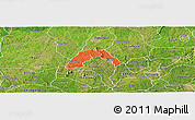 Political Panoramic Map of Ogo-Oluw, satellite outside