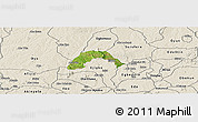 Satellite Panoramic Map of Ogo-Oluw, shaded relief outside