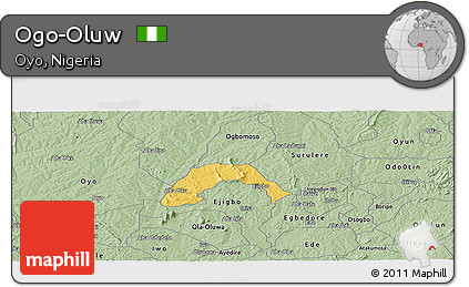 Savanna Style Panoramic Map of Ogo-Oluw